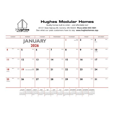 Triumph® Calendars Red & Black Desk Pad