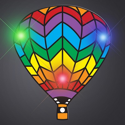 Rainbow Hot Air Balloon Flashing Pin - BLANK