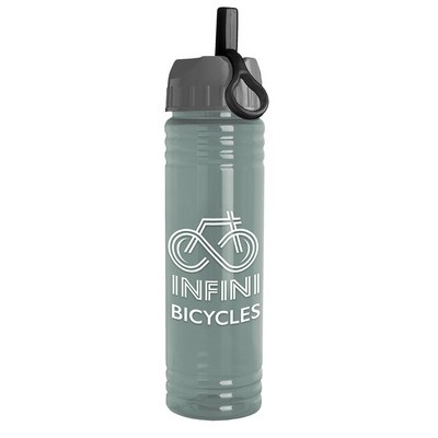 Garyline® Slim Fit RPET Bottle with Ring-Straw Lid - 24 oz.