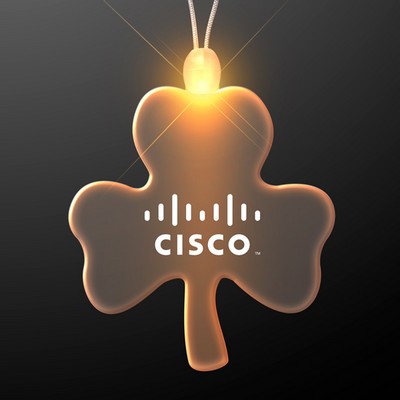 Acrylic Big Shamrock Shape Necklace with Amber LED - PRINTED