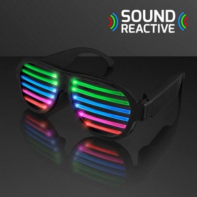 Rechargeable LED Rave Glasses, Sound Reactive Equalizer Lights - BLANK