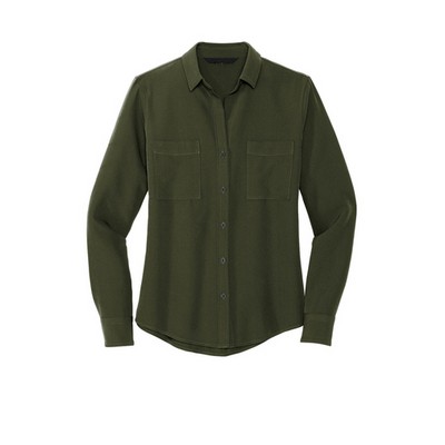 Mercer+Mettle® Women's Stretch Crepe Long Sleeve Camp