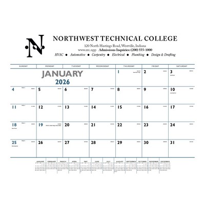 Triumph® Calendars Blue & Black Desk Pad