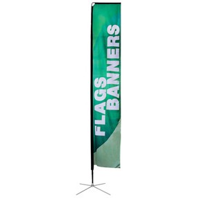 9' Small Block Flag (29"x88") - Double Sided w/Spike Base