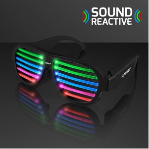 Rechargeable LED Rave Glasses, Sound Reactive Equalizer Lights - PRINTED