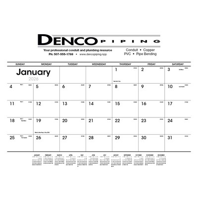 Triumph® Calendars Black & White Desk Pad