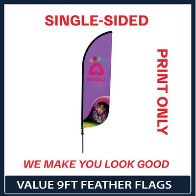Value 9' Feather Flag - Single Sided Graphic Only