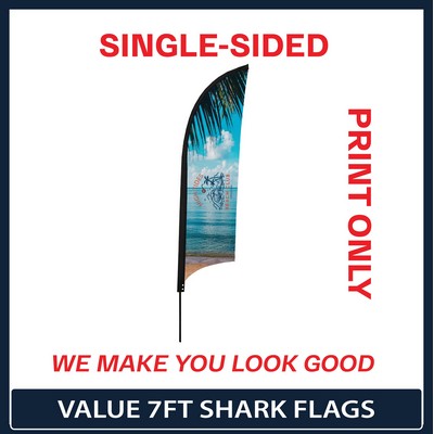 Value 7' Shark Flag - Single Sided Graphic Only