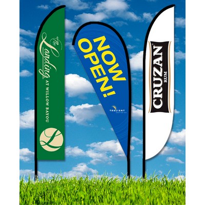 Zoom 15.7' Feather Flag w/Stand - Single Sided Graphic