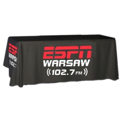 Sublimated PREMIUM Table Cloth for 6' table, Drape style, 4 sided, Closed Back, Rounded Corners